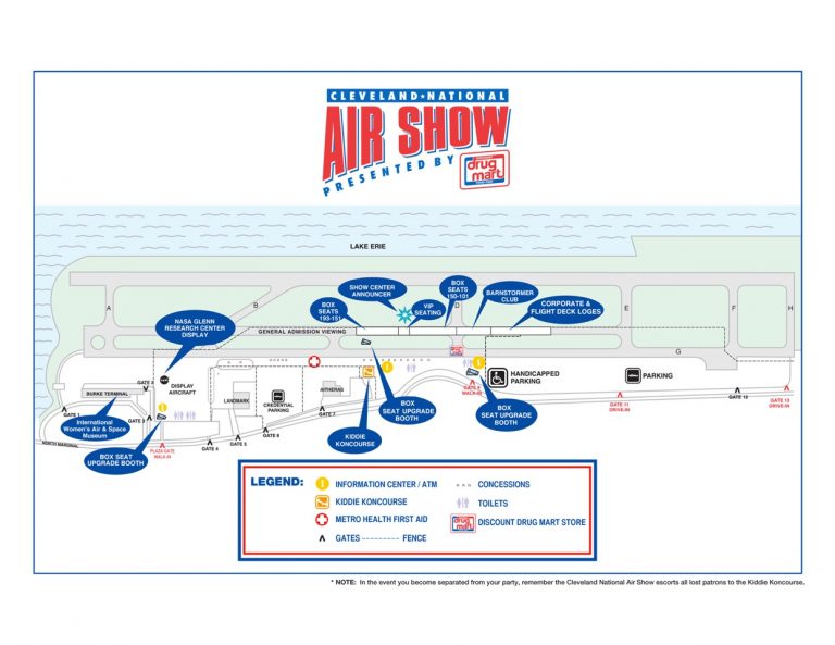 Air Show Map Cleveland National Air Show