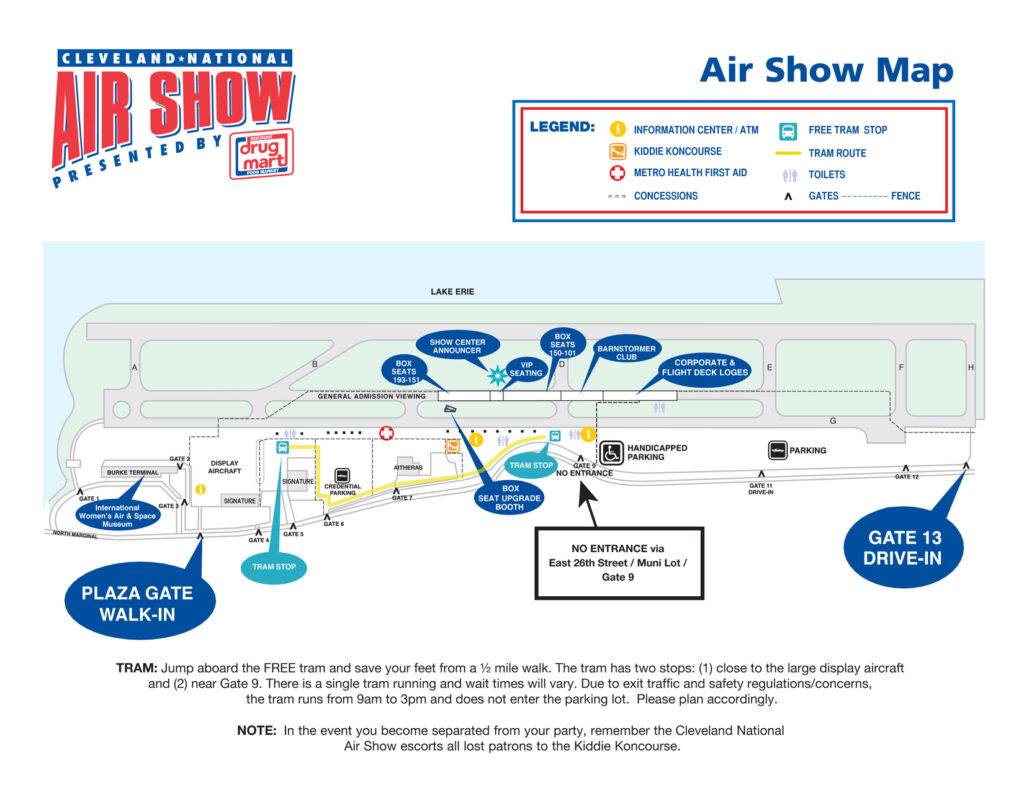 Air Show Map Cleveland National Air Show