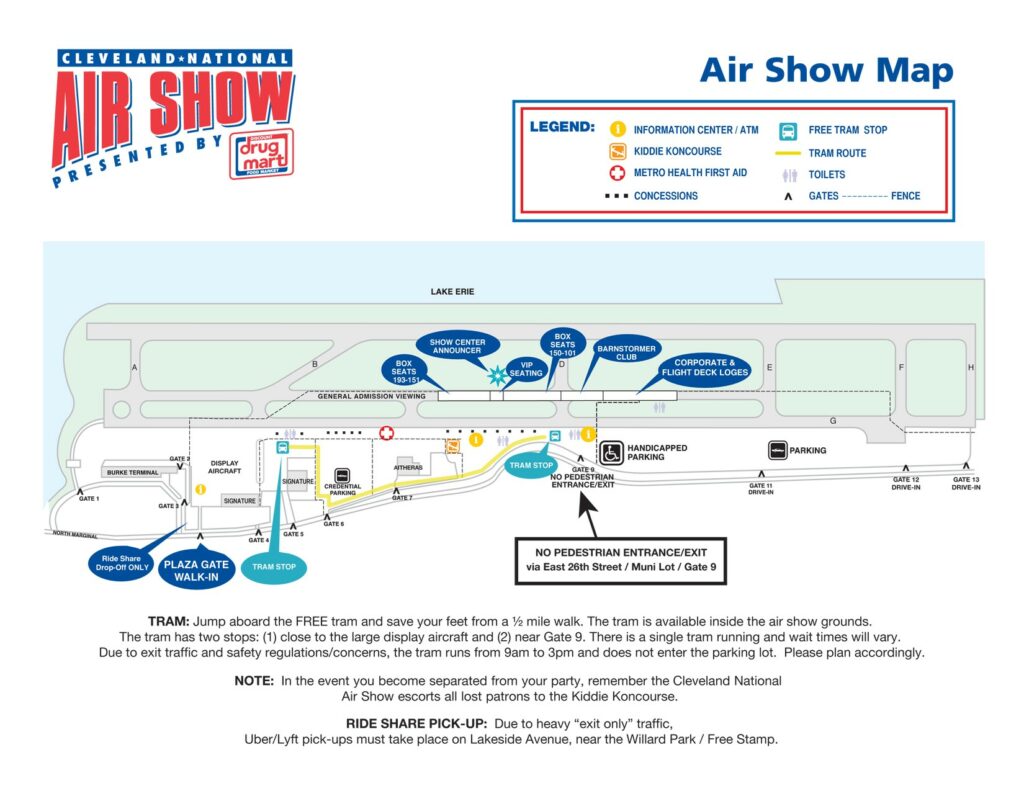 Air Show Map Cleveland National Air Show